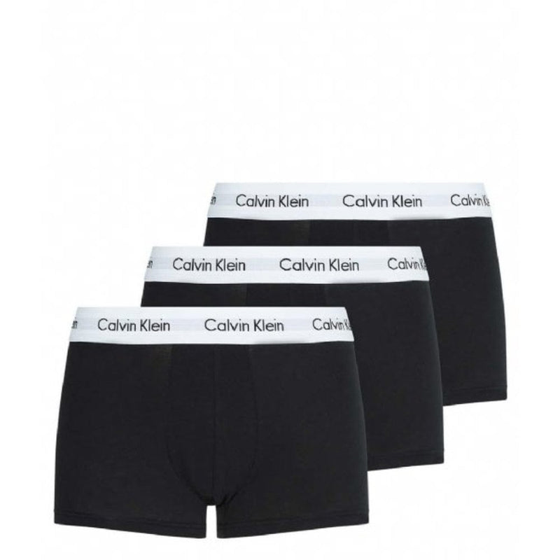Calvin Klein Men’s Cotton Stretch 3-Pack Trunks in Black