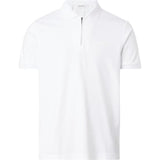 Calvin Klein Smooth Cotton Zip Polo Bright in White