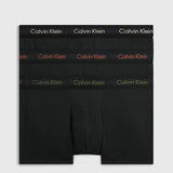 Calvin Klein 3 Pack Low Rise Trunks Cotton Stretch In Black/Multi