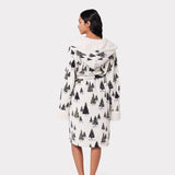 Chelsea Peers Fleece White & Black Tree Print Dressing Gown