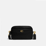 Coach Pebbled Leather Camera Bag In Black