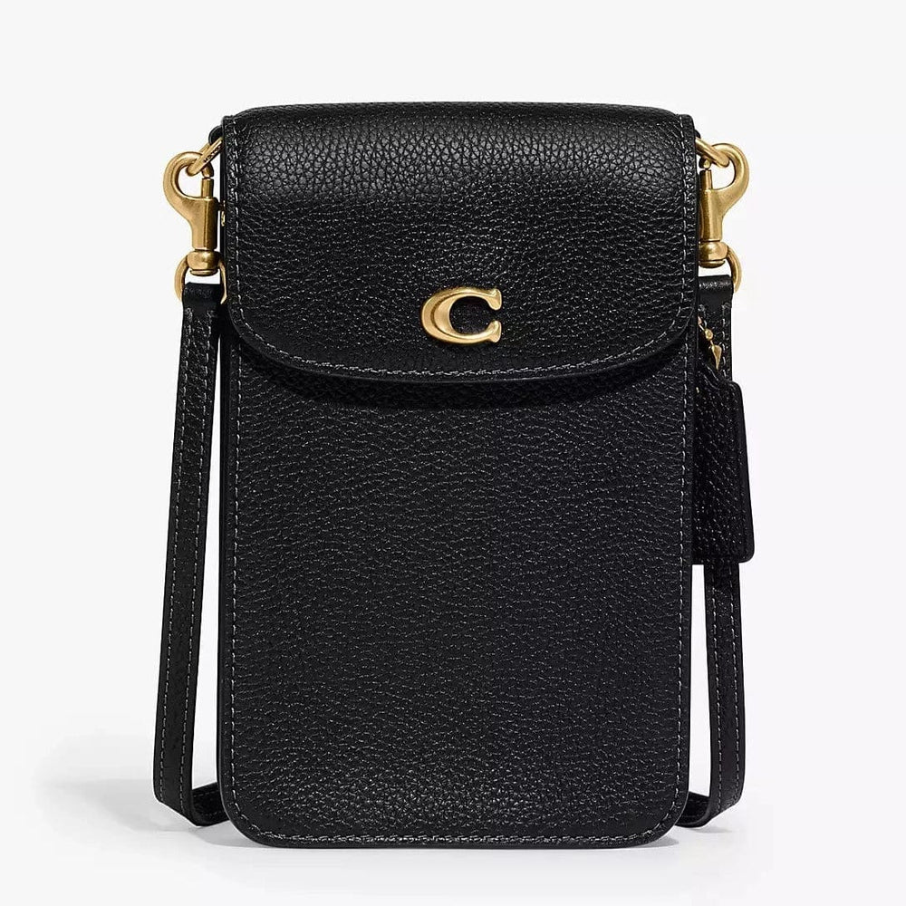 Coach Signature Canvas Phone Crossbody Bag Black