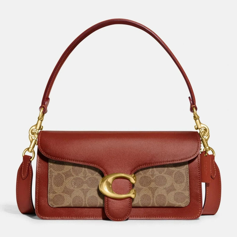 Coach Signature Monogram Shoulder Bag - Brown