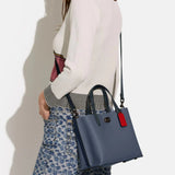 Coach Willow Tote 24 In Colorblock With Signature Canvas Interior