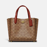 Coach Willow Tote 24 In Signature Canvas Tan Rust