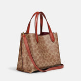 Coach Willow Tote 24 In Signature Canvas Tan Rust