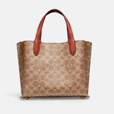 Coach Willow Tote 24 In Signature Canvas Tan Rust