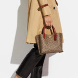 Coach Willow Tote 24 In Signature Canvas Tan Rust