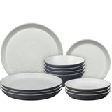 Denby Impression Charcoal Blue 12 Piece Tableware Set