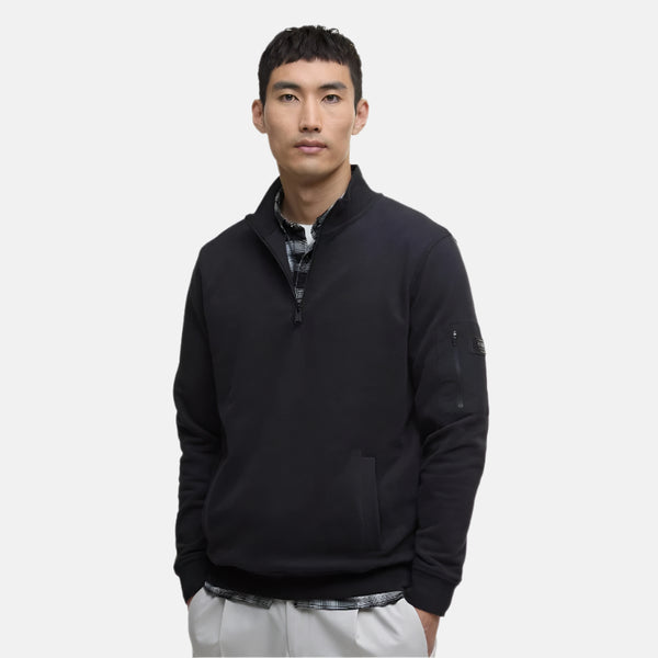 Barbour International Ewan Half Zip Funnel Neck In Black