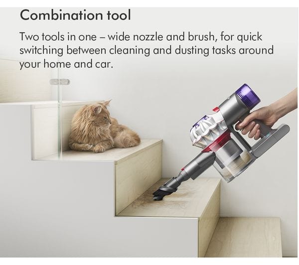 DYSON V8 Cordless Vacuum Cleaner in Silver Nickel