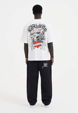 Ed Hardy Death Before Dishonour Eagle Relaxed T-Shirt in White