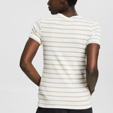 Esprit Striped Cotton T-Shirt Off White