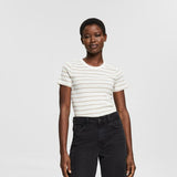 Esprit Striped Cotton T-Shirt Off White