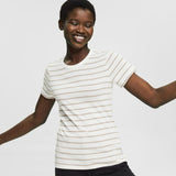 Esprit Striped Cotton T-Shirt Off White