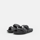 FitFlop Gracie Buckle Two-Bar Leather Slides Black