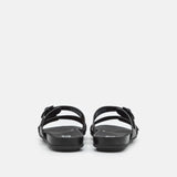 FitFlop Gracie Buckle Two-Bar Leather Slides Black