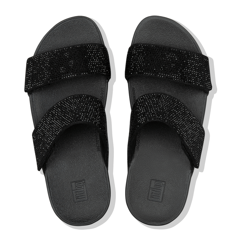 FitFlop Mina Slides Black Elys Wimbledon