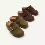 FitFlop Shuv Buckle-Strap Nubuck Clogs