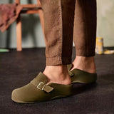 FitFlop Shuv Buckle-Strap Nubuck Clogs