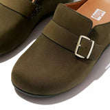 FitFlop Shuv Buckle-Strap Nubuck Clogs