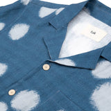 Folk SS Soft Collar - Indigo Woad Dot Print Blue