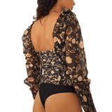 Free People Brunch Date Bodysuit in Black