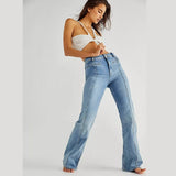 Free People Firecracker Flare Jeans Mid Stone