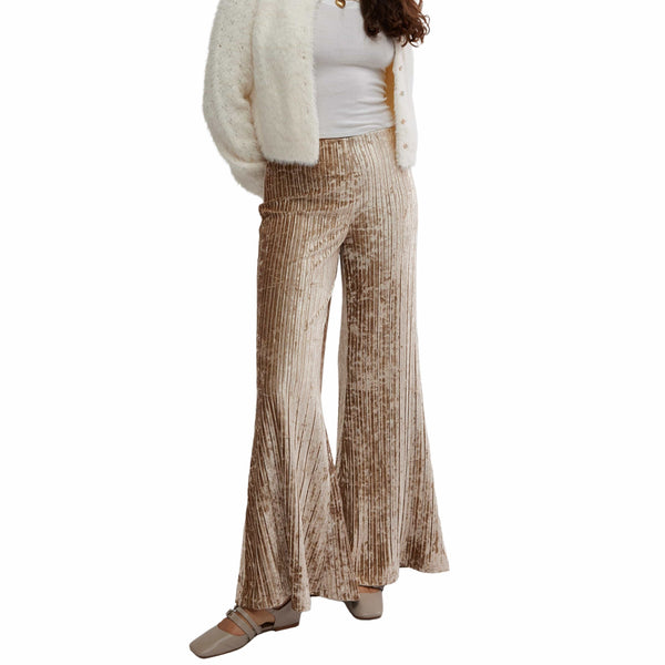 Free People Star Sign Velvet Pants In Champagne