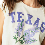 Free People State Flower Tee Taupe Texas