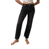 Free People Tapered Baggy Boyfriend Jeans in Onyx