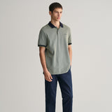 GANT 4-Color Oxford Piqué Polo Shirt in Pine Green