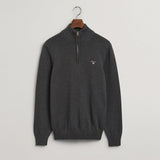 GANT Casual Cotton Half-Zip Sweater In Grey