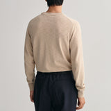 GANT Cotton Flamme Crew Neck Sweater Dry Sand