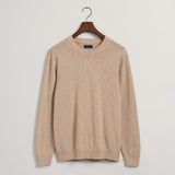 GANT Cotton Flamme Crew Neck Sweater Dry Sand