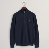 GANT Cotton Piqué Half-Zip Sweater Evening Blue