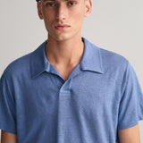 GANT Linen Polo Shirt in Salty Sea