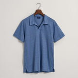 GANT Linen Polo Shirt in Salty Sea