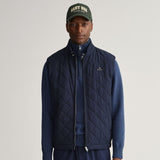 GANT Men's Quilted Windcheater Vest Evening Blue