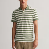 GANT Multi Striped Piqué Polo Shirt Kalamata Green