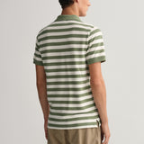 GANT Multi Striped Piqué Polo Shirt Kalamata Green