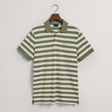 GANT Multi Striped Piqué Polo Shirt Kalamata Green