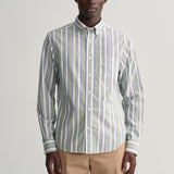 GANT Regular Fit Colorful Striped Shirt Kalamata Green