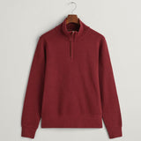 GANT Sacker Rib Half-Zip Sweatshirt in Plumped Red