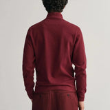 GANT Sacker Rib Half-Zip Sweatshirt in Plumped Red