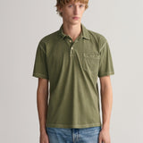 GANT Sunfaded Jersey Polo Shirt in Kalamata Green