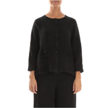 Grizas Black Linen Jacket Blouse