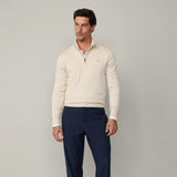 Hackett cotton-silk quarter zip jumper In Optic White