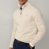 Hackett cotton-silk quarter zip jumper In Optic White