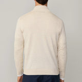 Hackett cotton-silk quarter zip jumper In Optic White